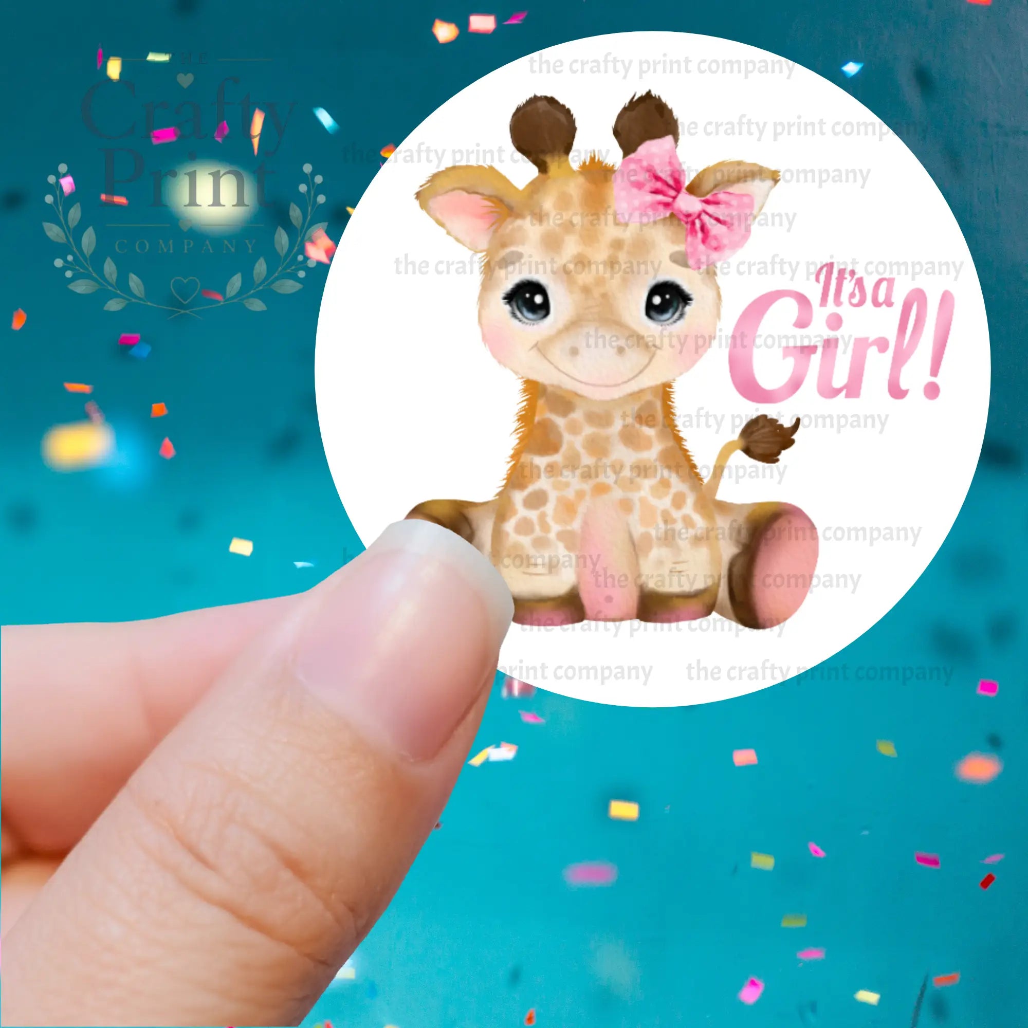 It’s A Girl Giraffe Printed Sticker - Decorative Stickers