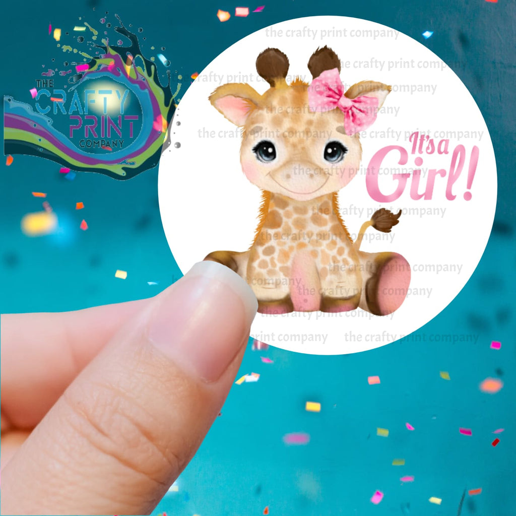 It’s A Girl Giraffe Printed Sticker - Decorative Stickers