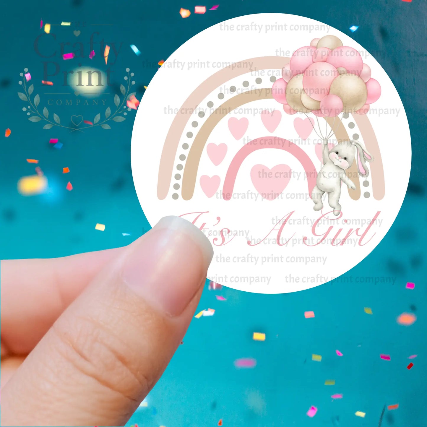 It’s A Girl Rainbow Printed Sticker - Decorative Stickers