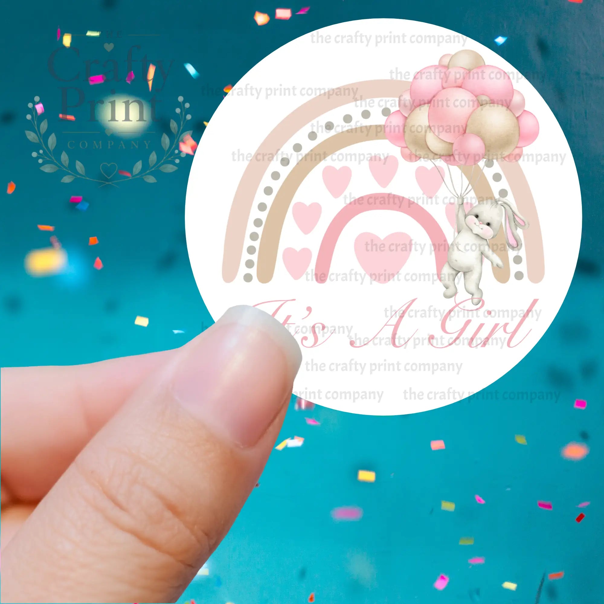 It’s A Girl Rainbow Printed Sticker - Decorative Stickers