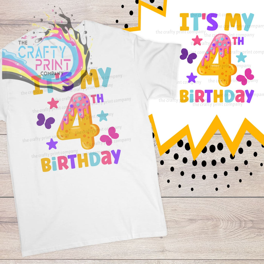 It’s my 4th Birthday Donut Children’s T-shirt - White -