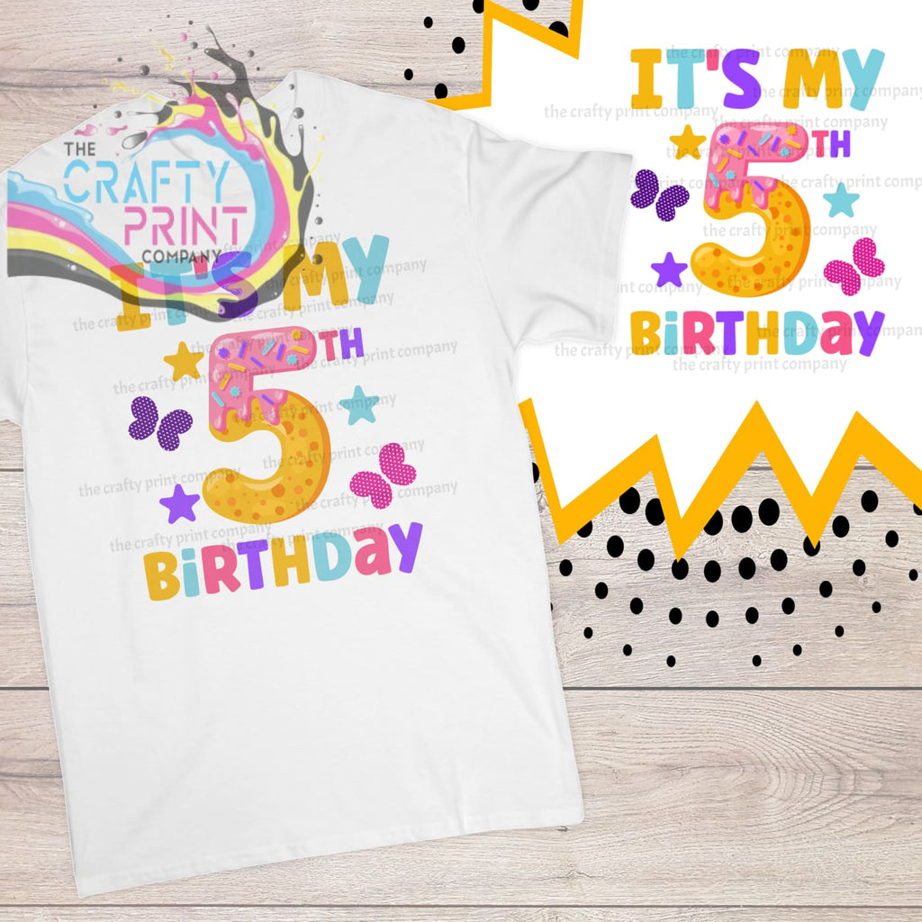 It’s my 5th Birthday Donut Children’s T-shirt - White -