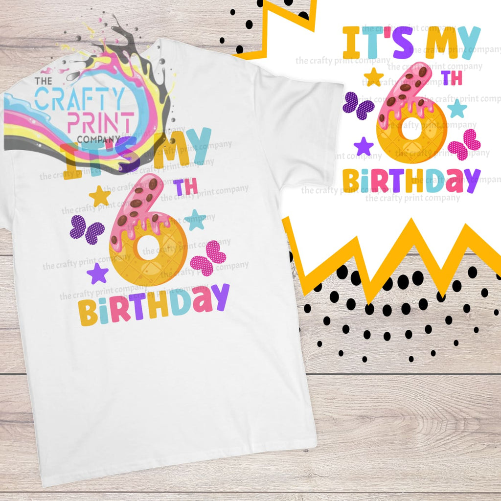 It’s my 6th Birthday Donut Children’s T-shirt - White -