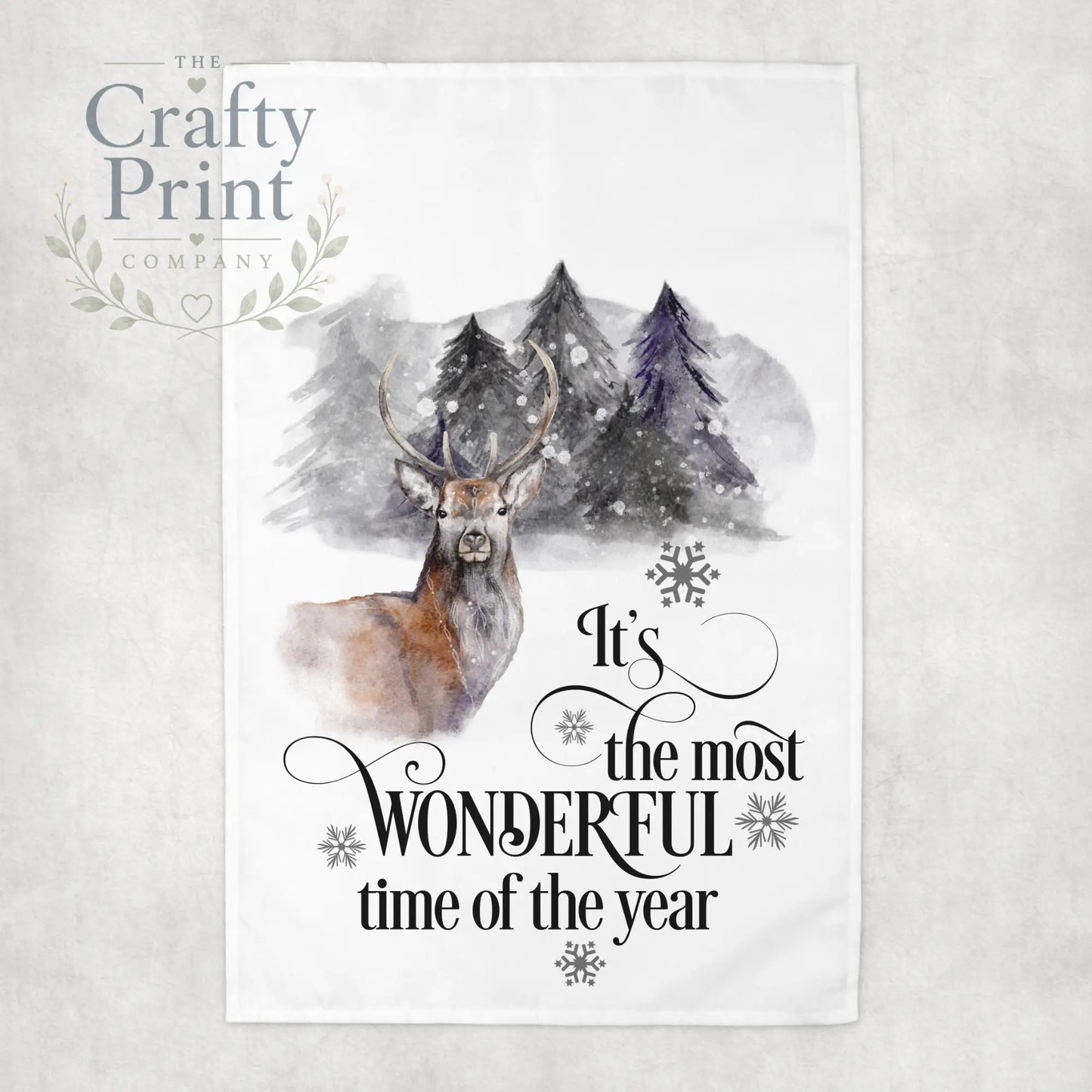 It’s the most wonderful time of year Stag Tea Towel