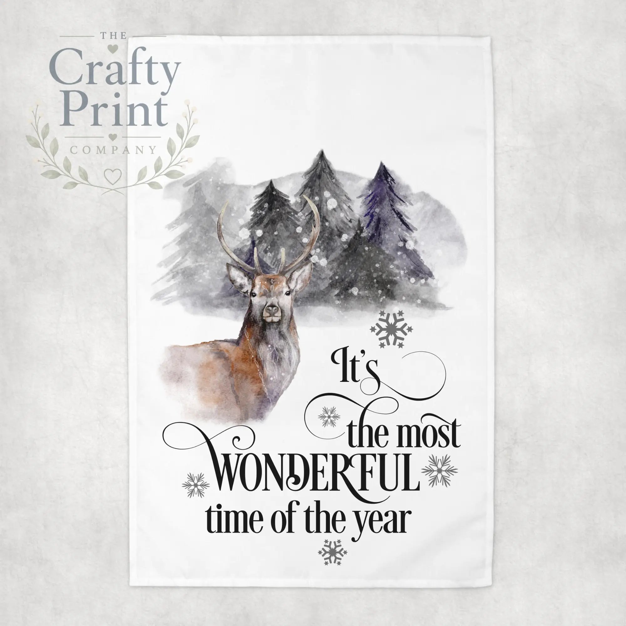 It’s the most wonderful time of year Stag Tea Towel