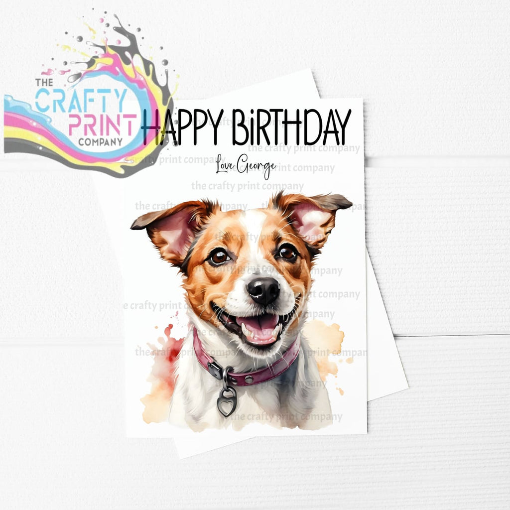 Jack Russell Watercolour A5 Birthday Card - Greeting & Note