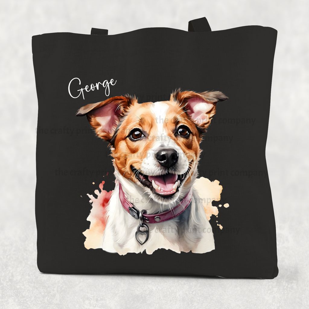 Jack Russell Watercolour Cotton Re-usable Tote Bag
