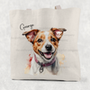 Jack Russell Watercolour Cotton Re-usable Tote Bag