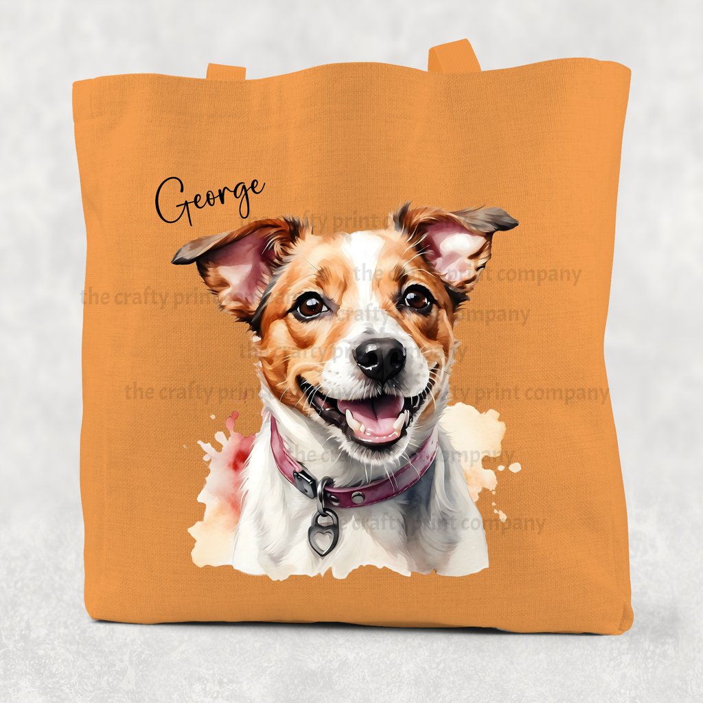 Jack Russell Watercolour Cotton Re-usable Tote Bag
