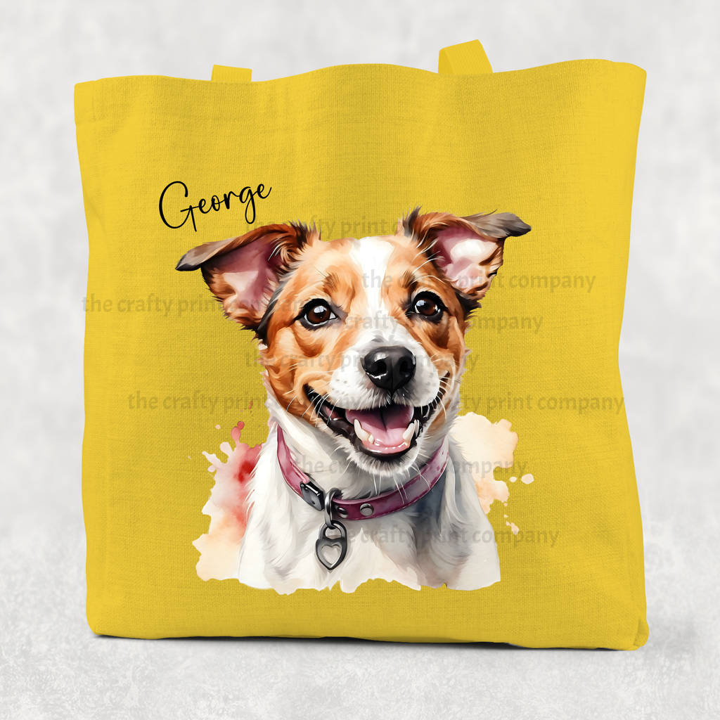Jack Russell Watercolour Cotton Re-usable Tote Bag