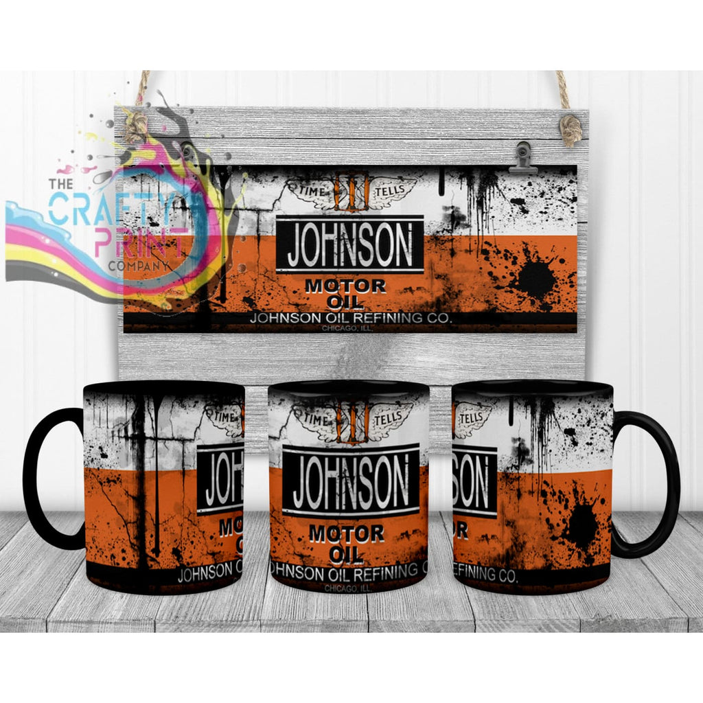 Johnson Motor Oil Dirty Mug - Black Handle & Inner Mugs