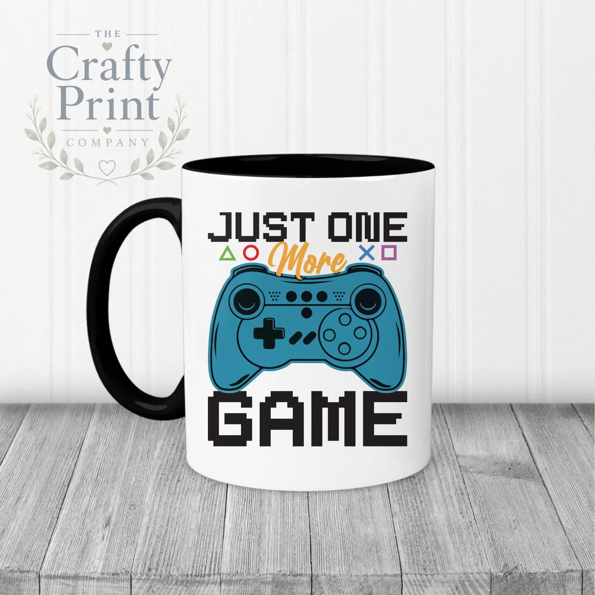 Just One More Game Mug - Black Handle & Inner - Mugs
