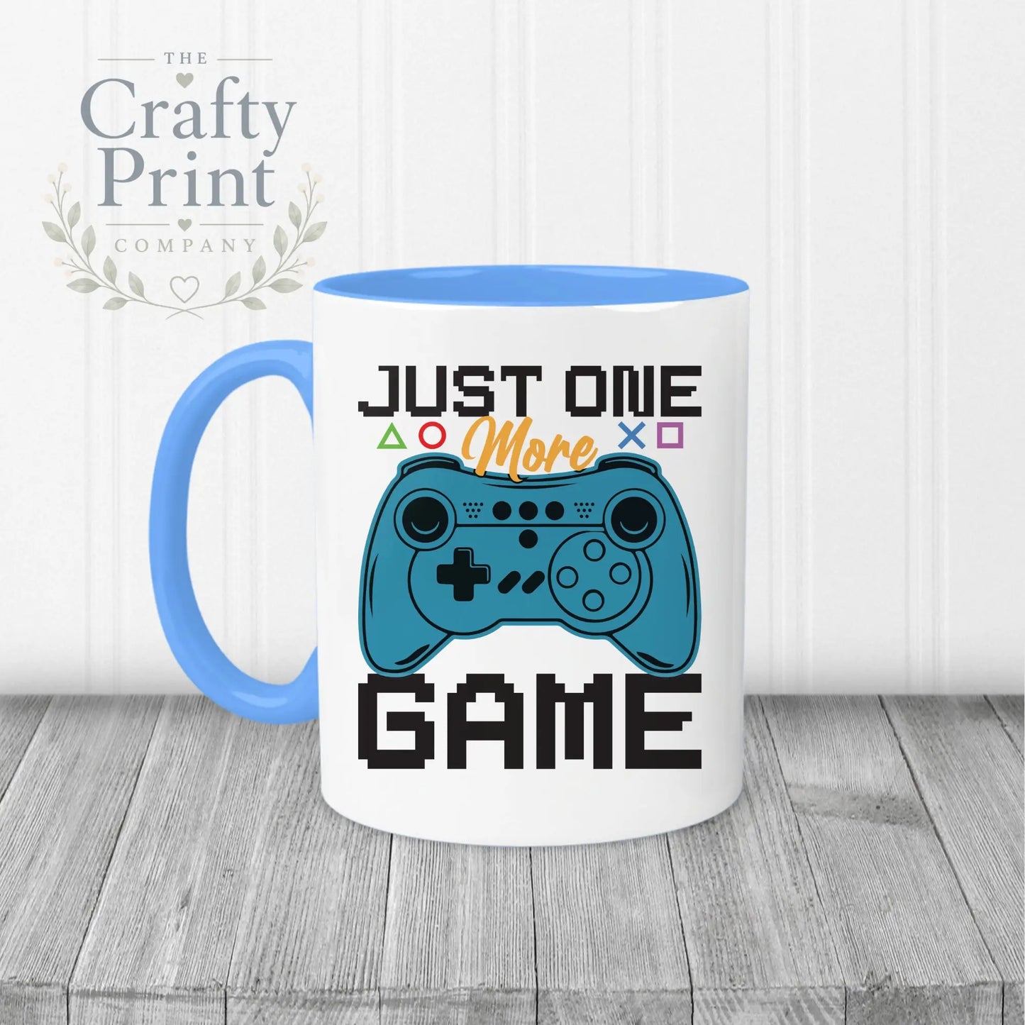 Just One More Game Mug - Blue Handle & Inner - Mugs