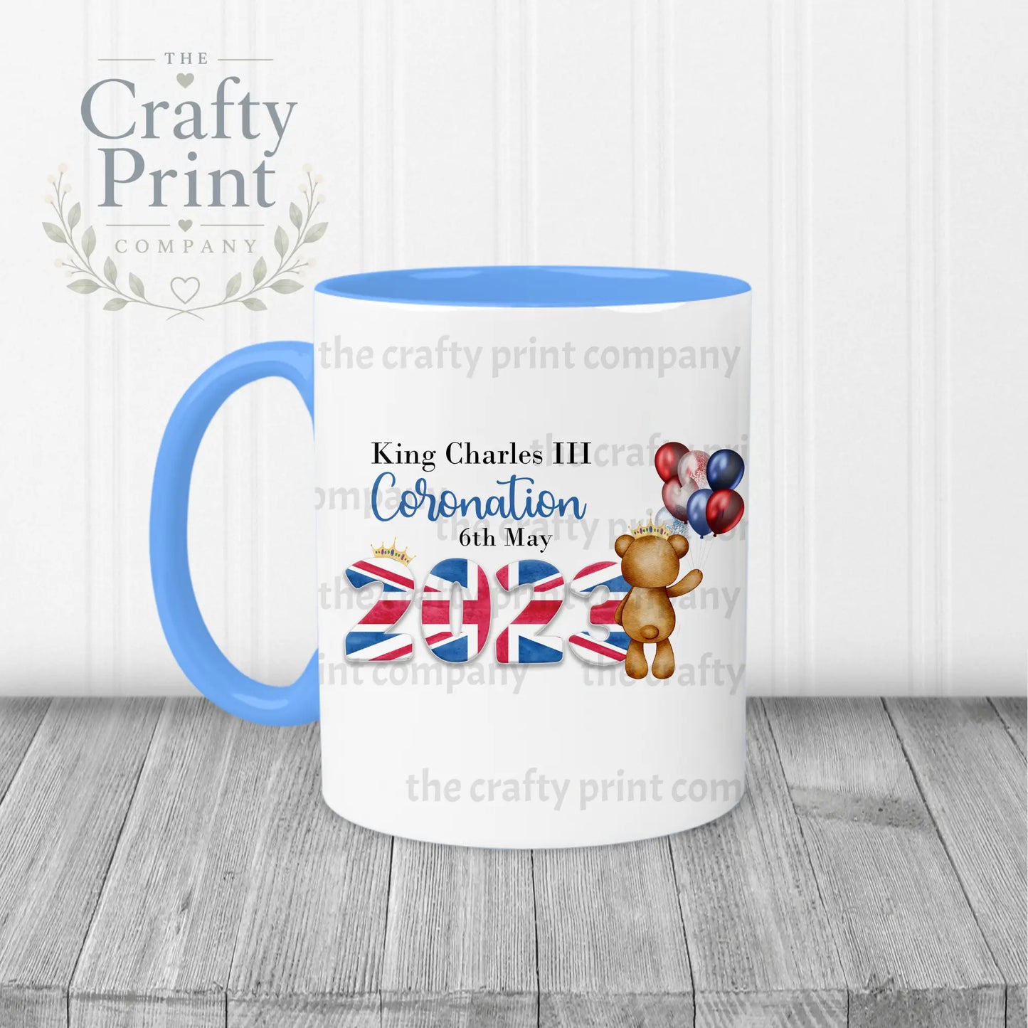 King Charles III Coronation 2023 Balloon Mug - Blue Handle