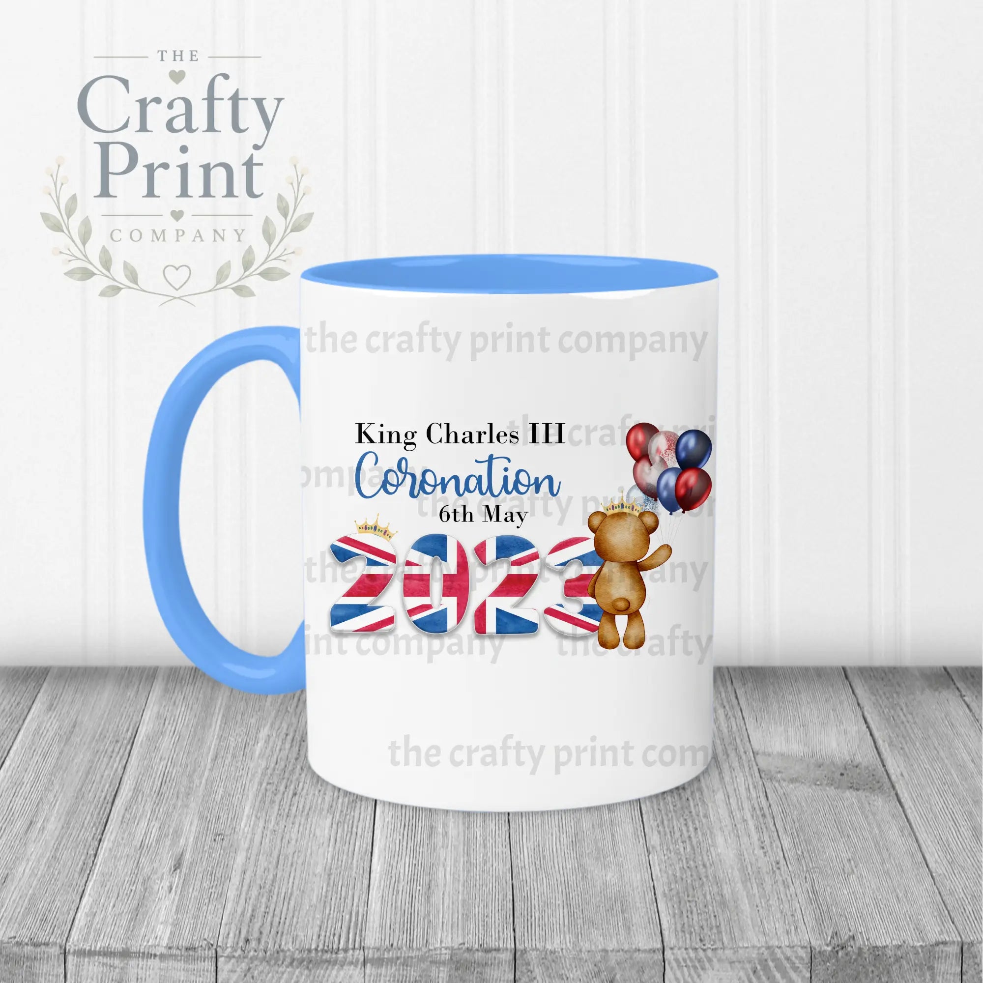 King Charles III Coronation 2023 Balloon Mug - Blue Handle
