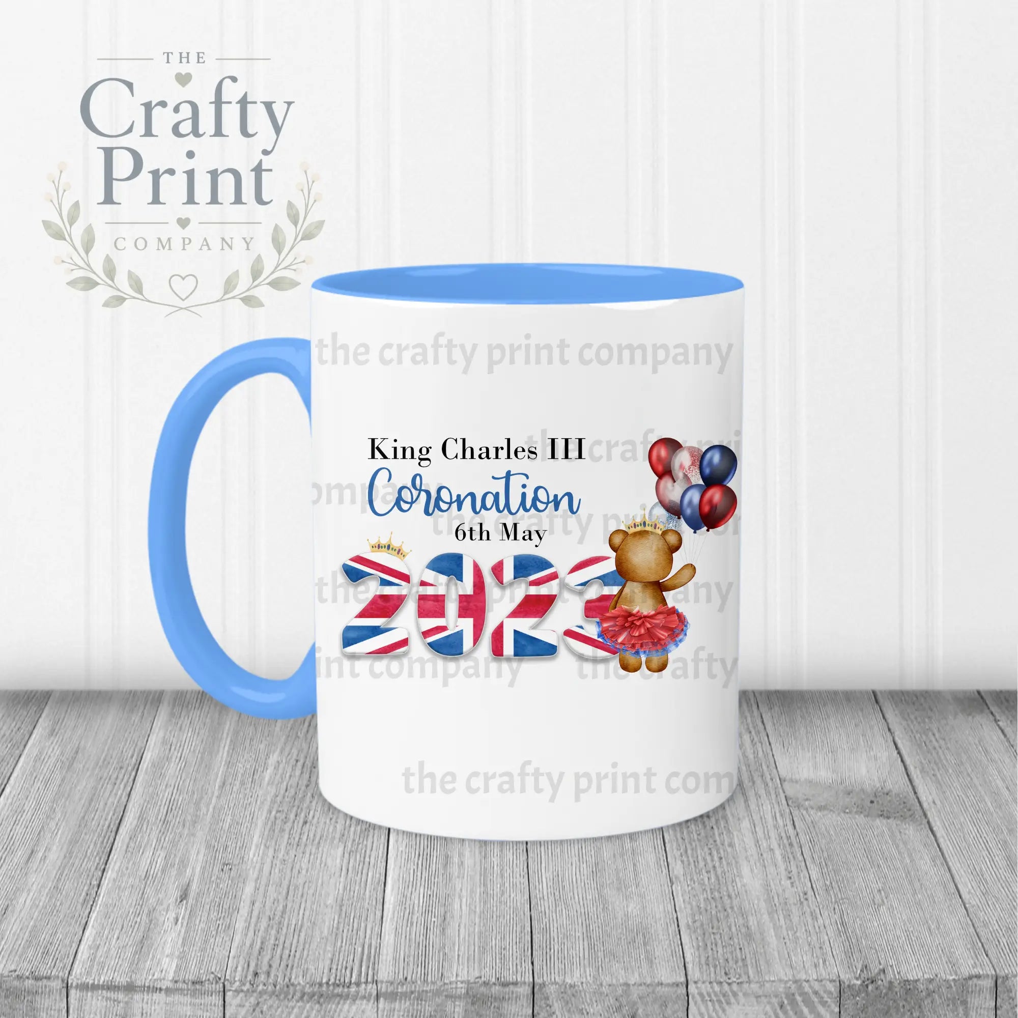 King Charles III Coronation 2023 Balloon Mug - Blue Handle