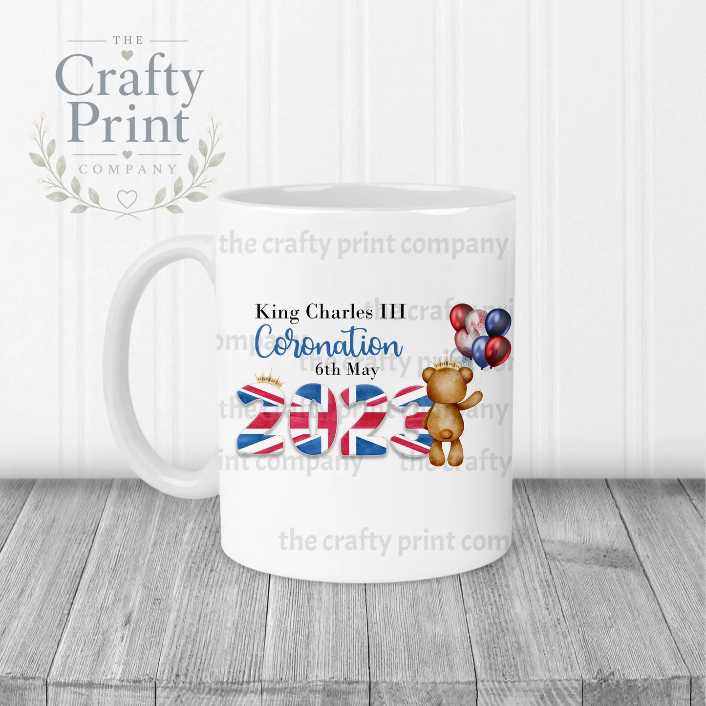 King Charles III Coronation 2023 Balloon Mug - White Handle
