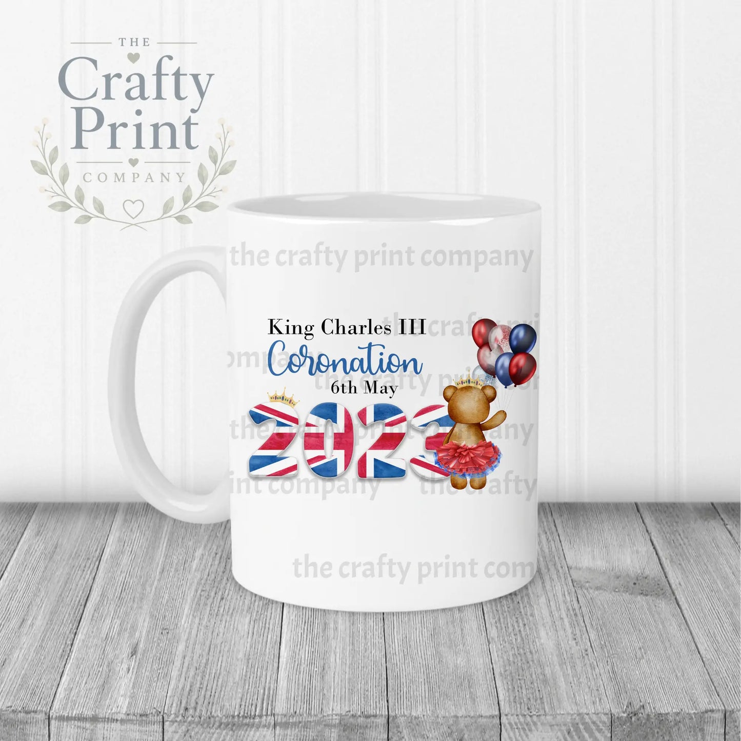King Charles III Coronation 2023 Balloon Mug - White Handle
