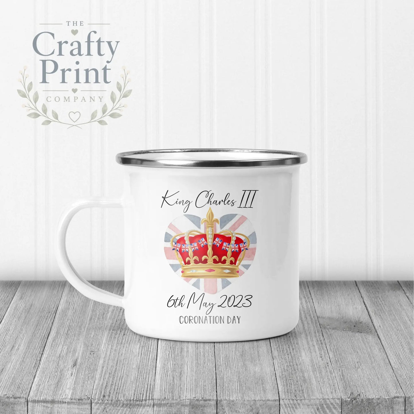 King Charles III Coronation 2023 Crown Mug - Enamel - Mugs