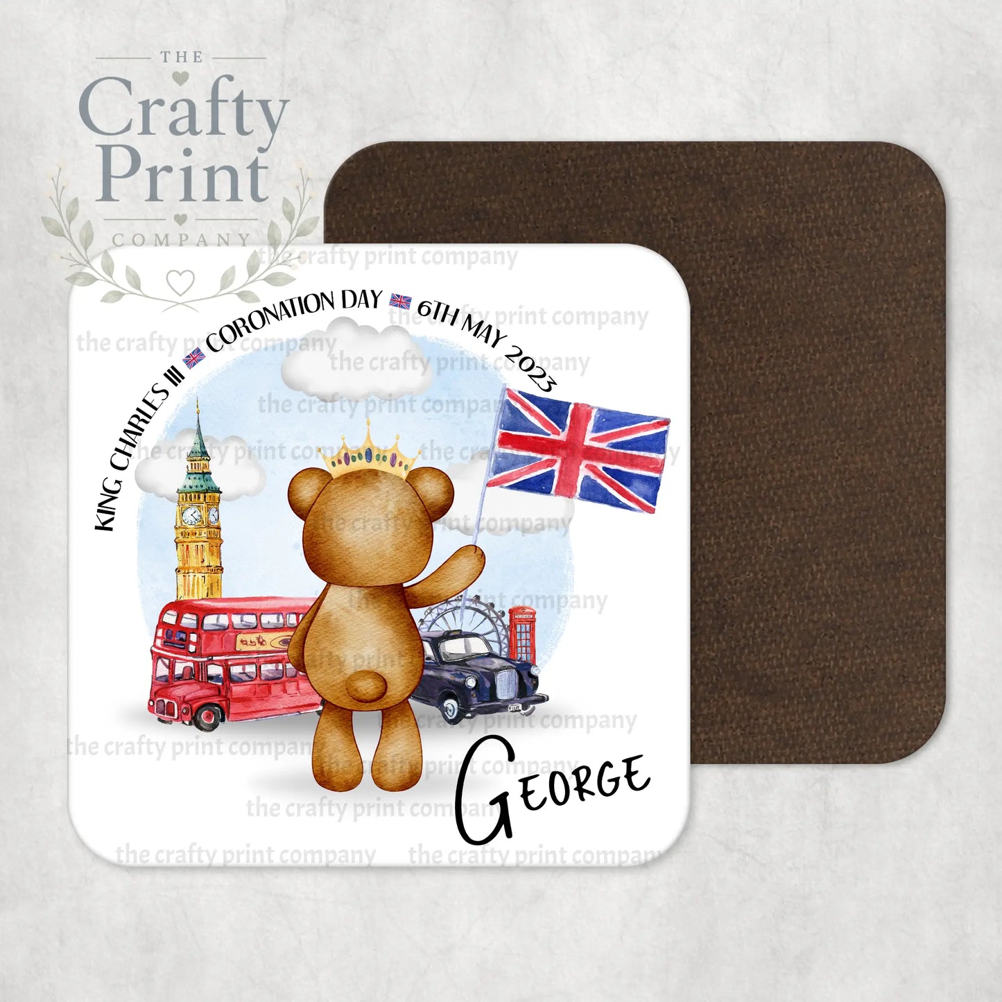 King Charles III Coronation 2023 Teddy Coaster - Boy