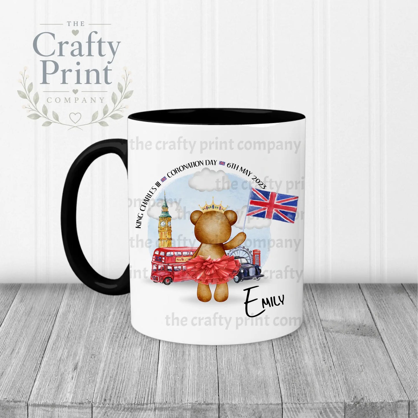 King Charles III Coronation 2023 Teddy Mug - Black Handle &
