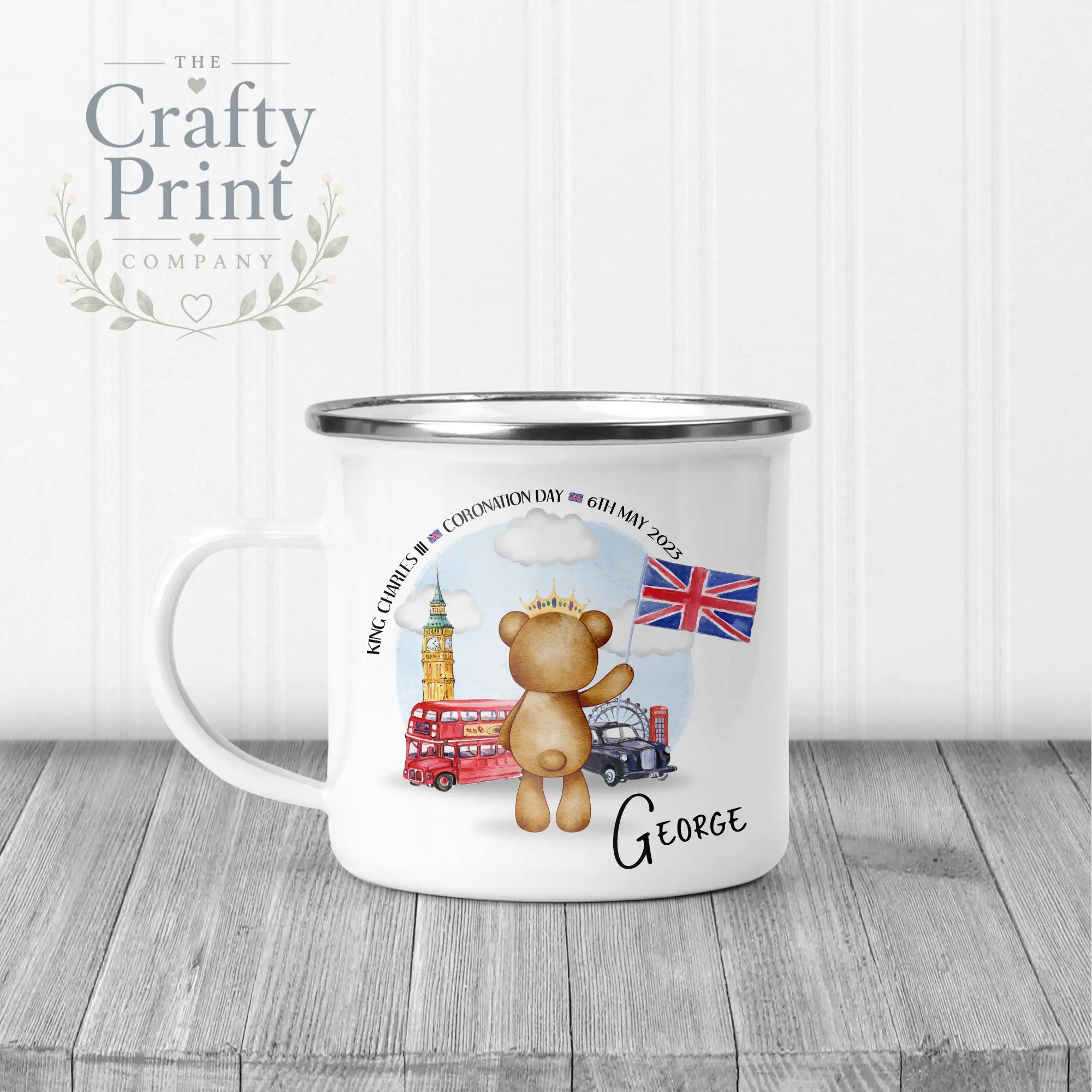 King Charles III Coronation 2023 Teddy Mug - Enamel / Boy