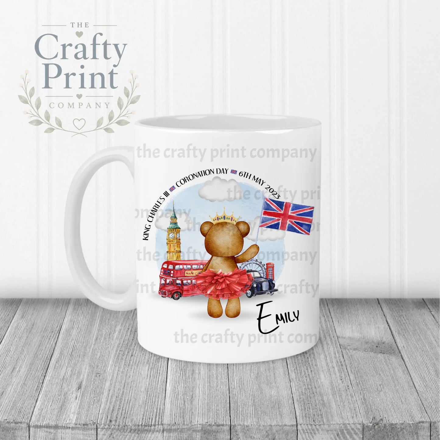 King Charles III Coronation 2023 Teddy Mug - White Handle &