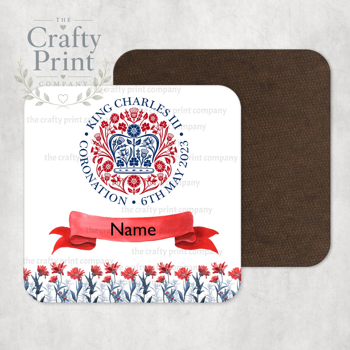 King Charles III Coronation Logo Scroll Coaster - English