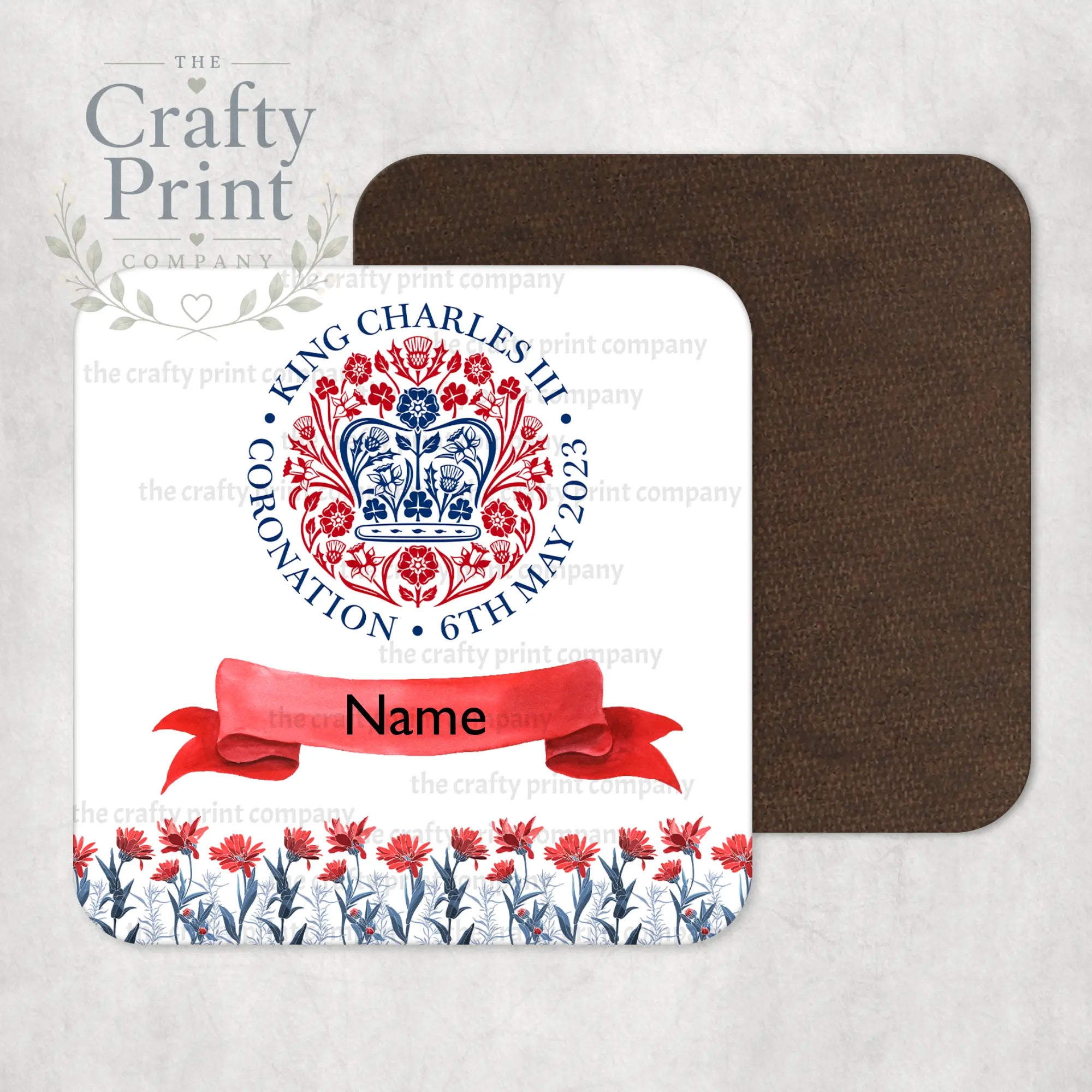 King Charles III Coronation Logo Scroll Coaster - English