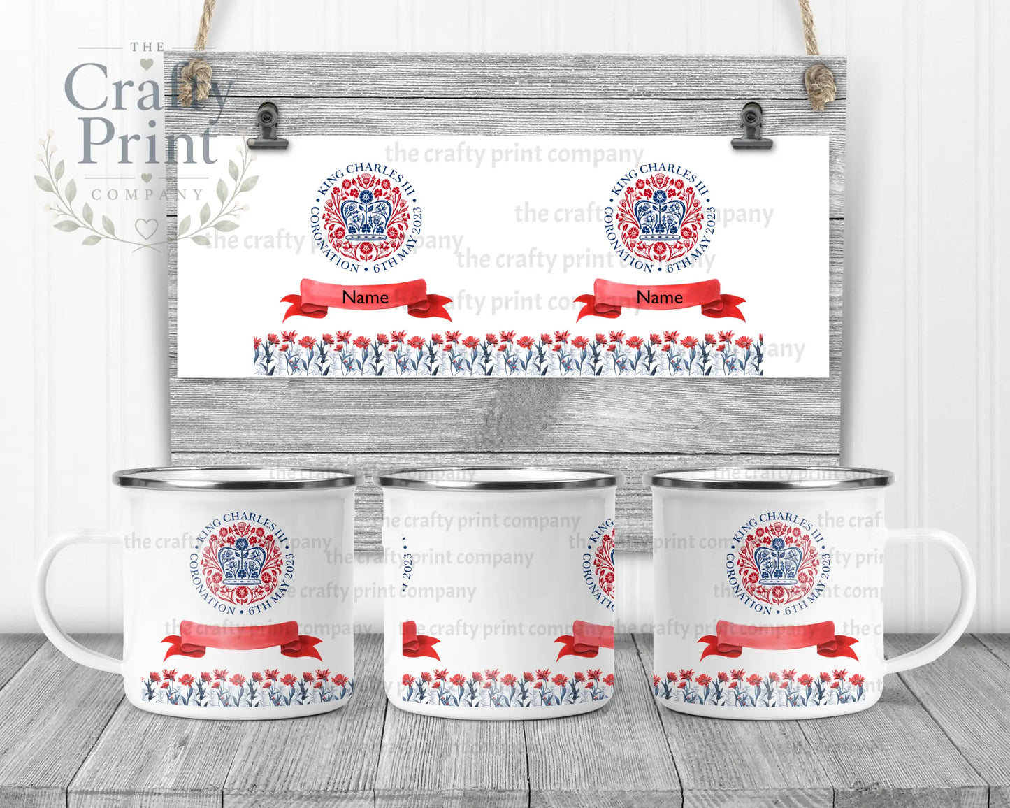 King Charles III Coronation Logo Scroll Mug - Enamel