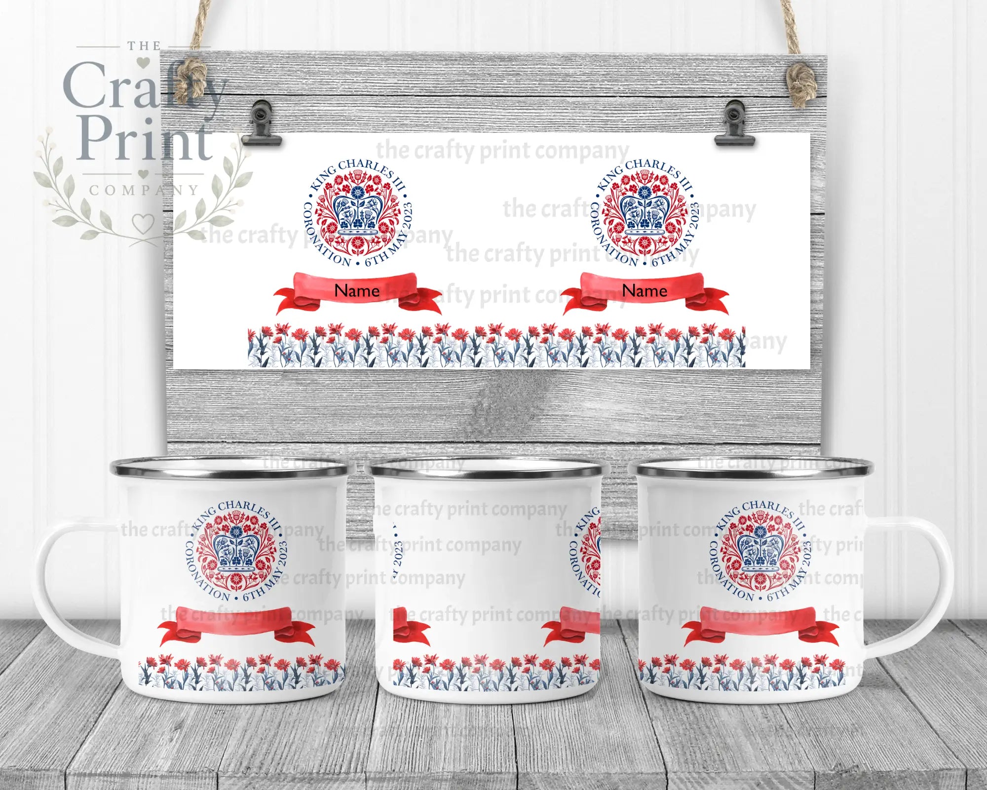 King Charles III Coronation Logo Scroll Mug - Enamel