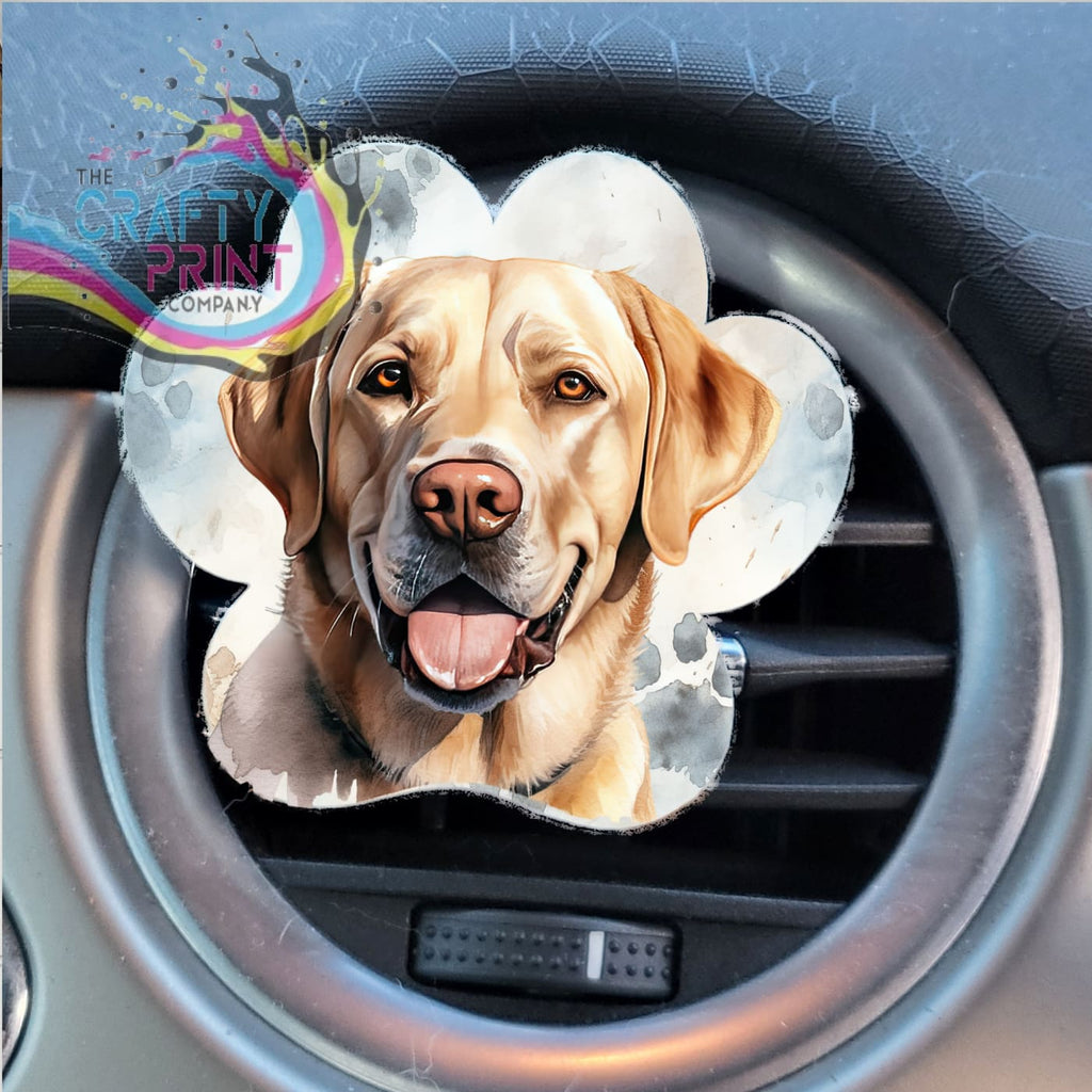 Labrador Acrylic Paw Print Car Vent Clip on Air Freshener