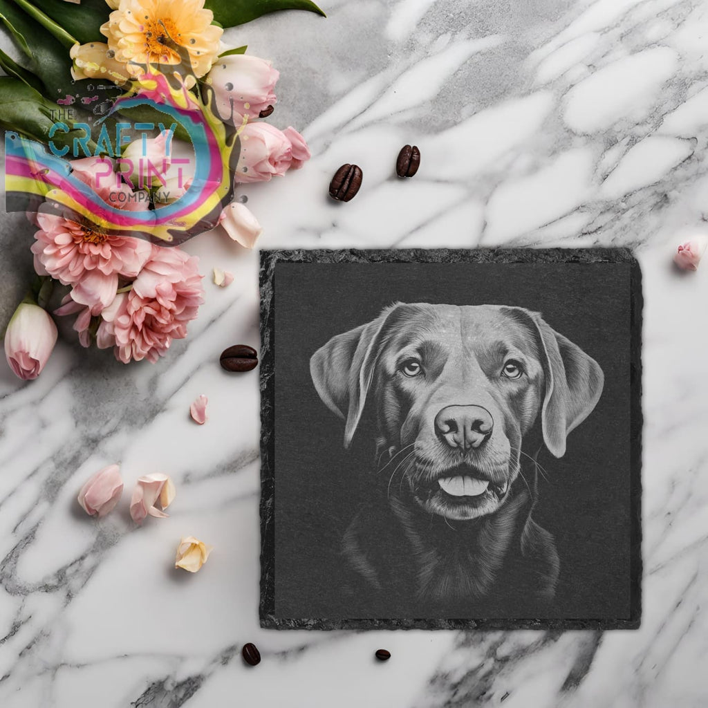 Labrador Engraved Slate Coaster - Square