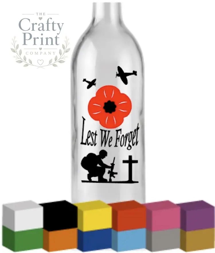 Lest we forget Bottle Vinyl Decal - Decorative Stickers