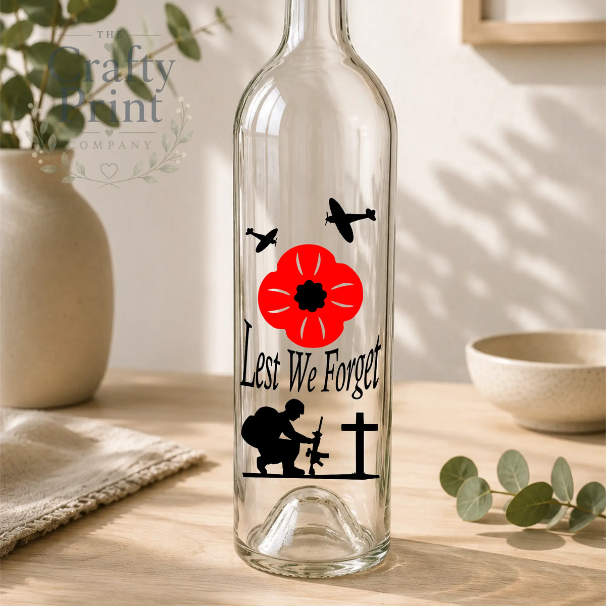 Lest we forget Bottle Vinyl Decal