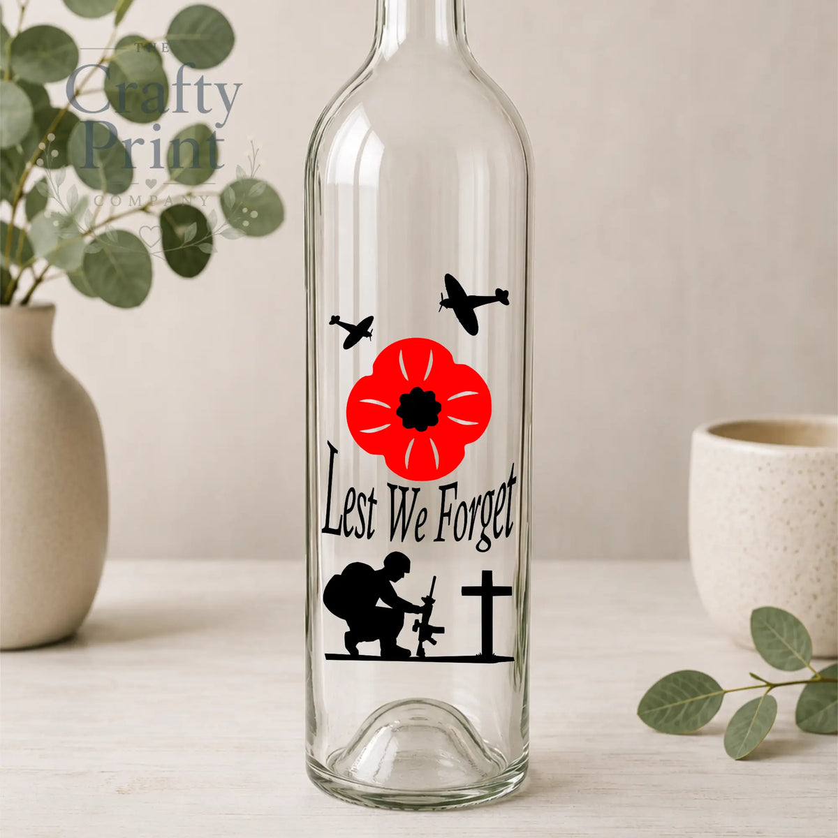 Lest we forget Bottle Vinyl Decal