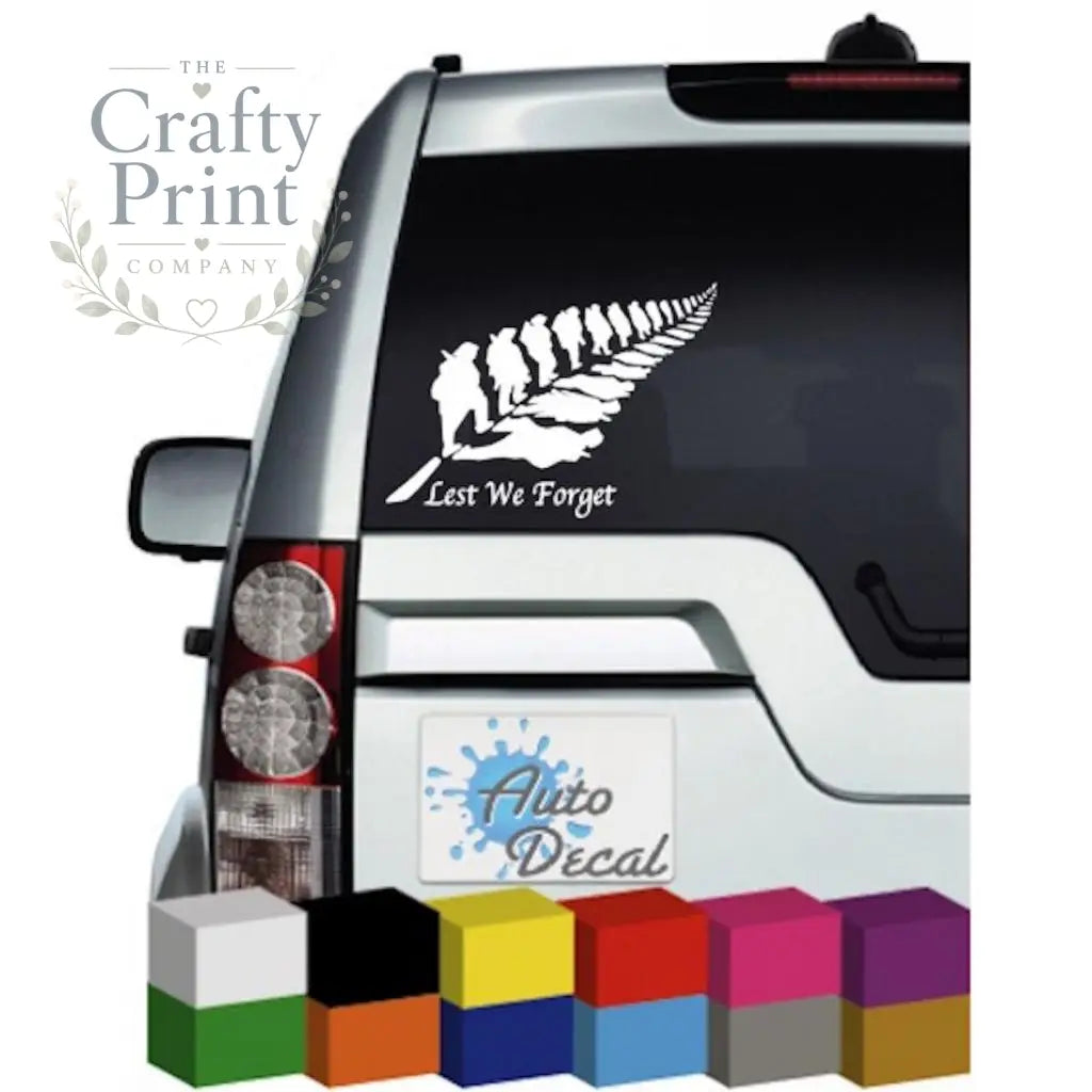 Lest we forget feather Car Sticker - Bumper Stickers