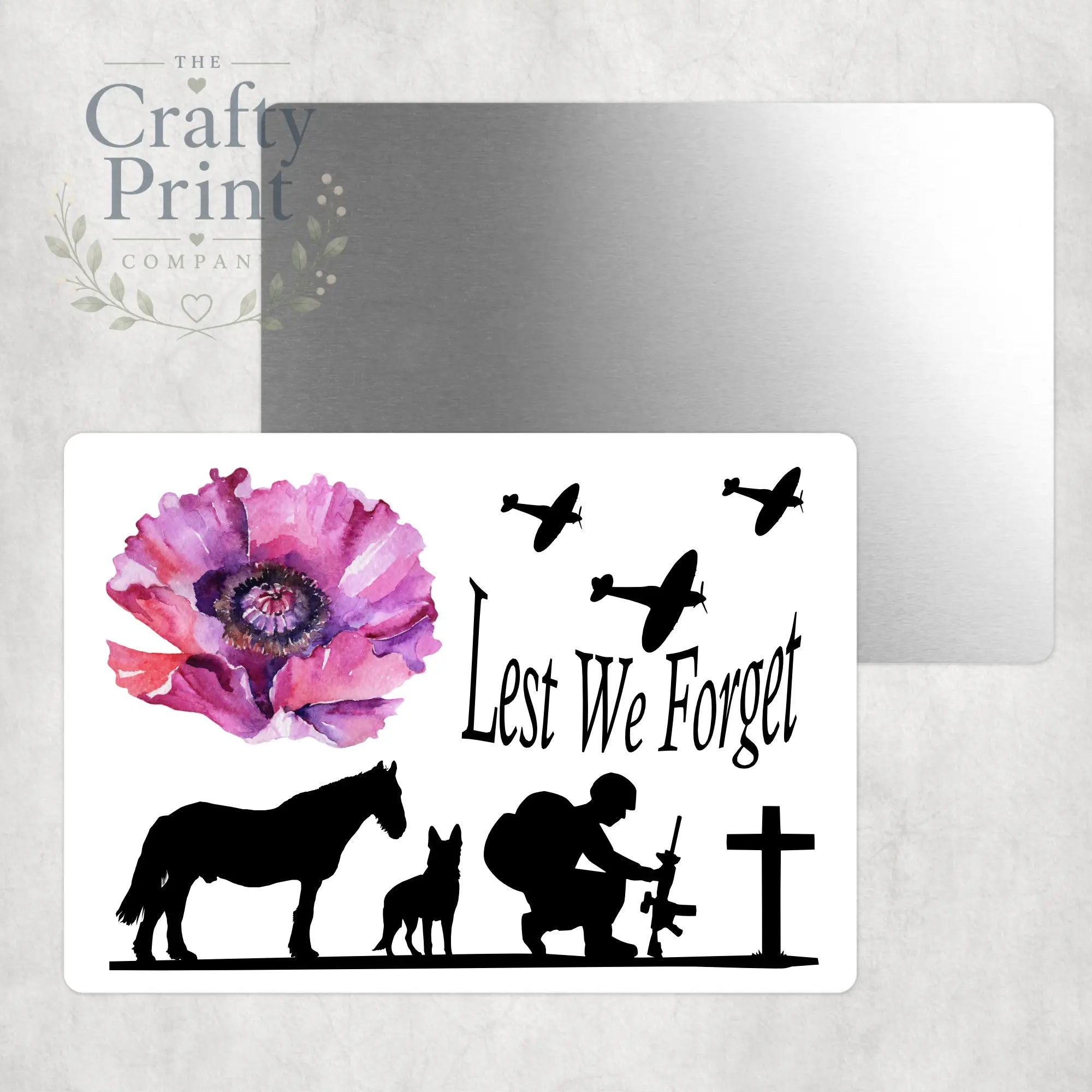 Lest We Forget Purple Poppy Aluminium Sign - Signage