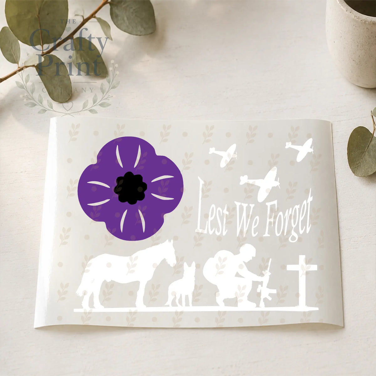 Lest we forget Purple poppy Car Sticker