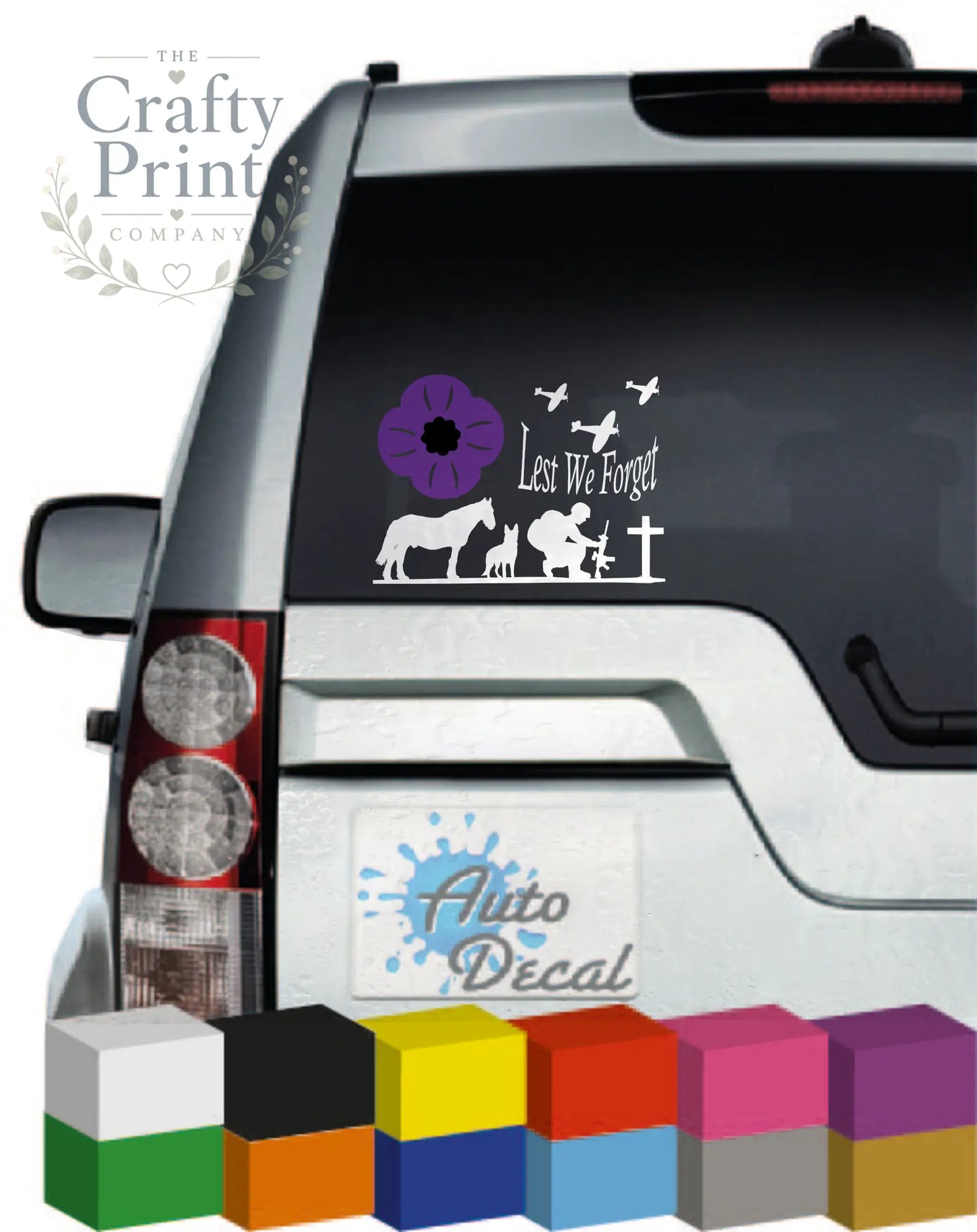 Lest we forget Purple poppy Car Sticker - Bumper Stickers