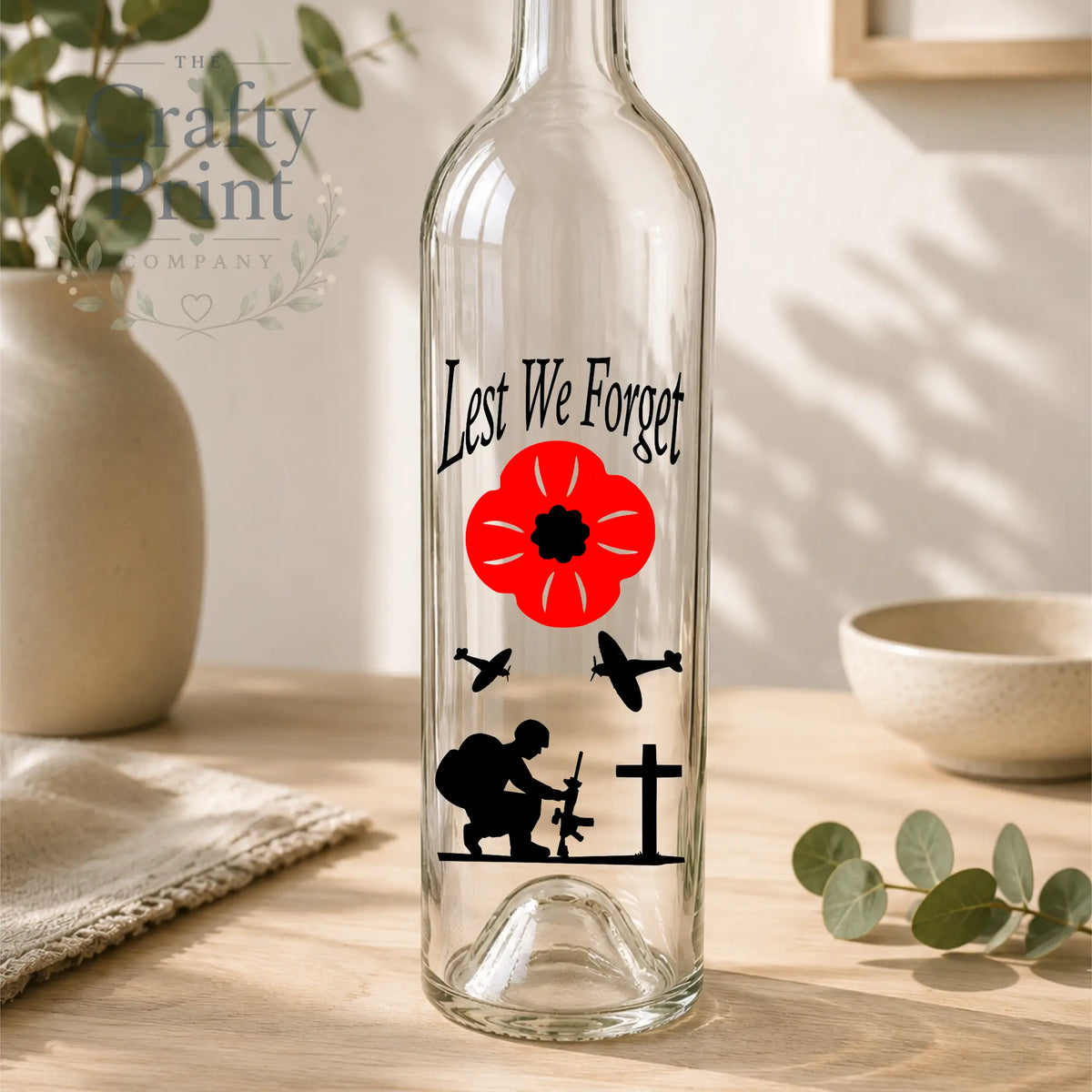 Lest we forget V2 Bottle Vinyl Decal