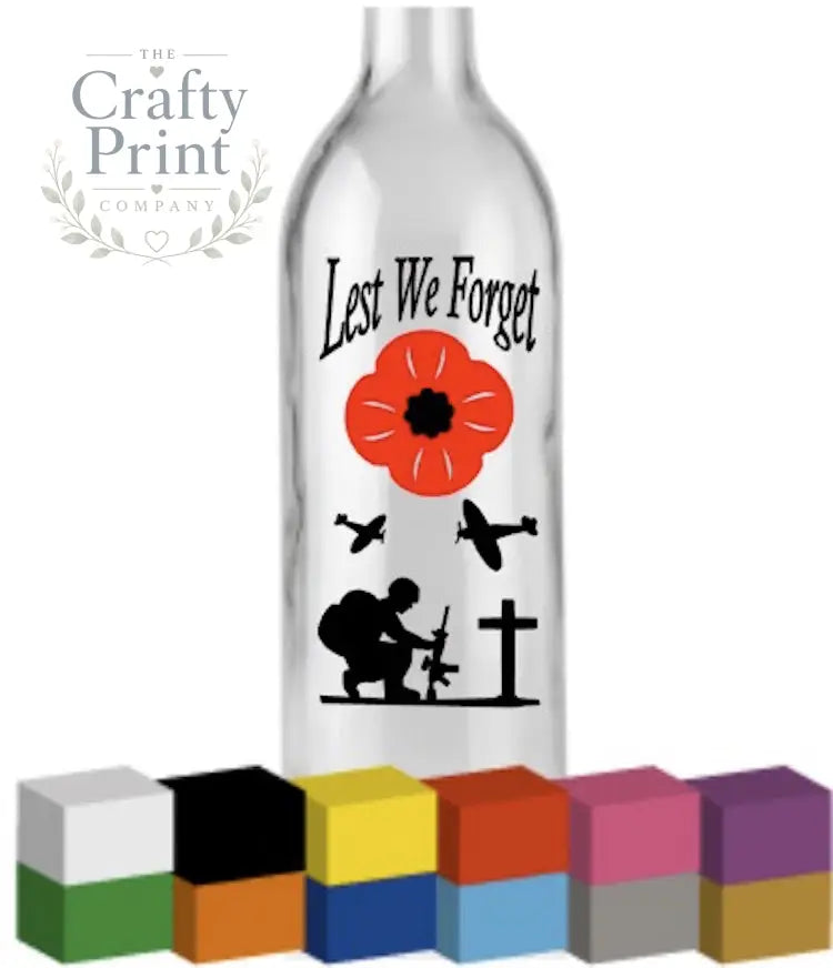 Lest we forget V2 Bottle Vinyl Decal - Decorative Stickers