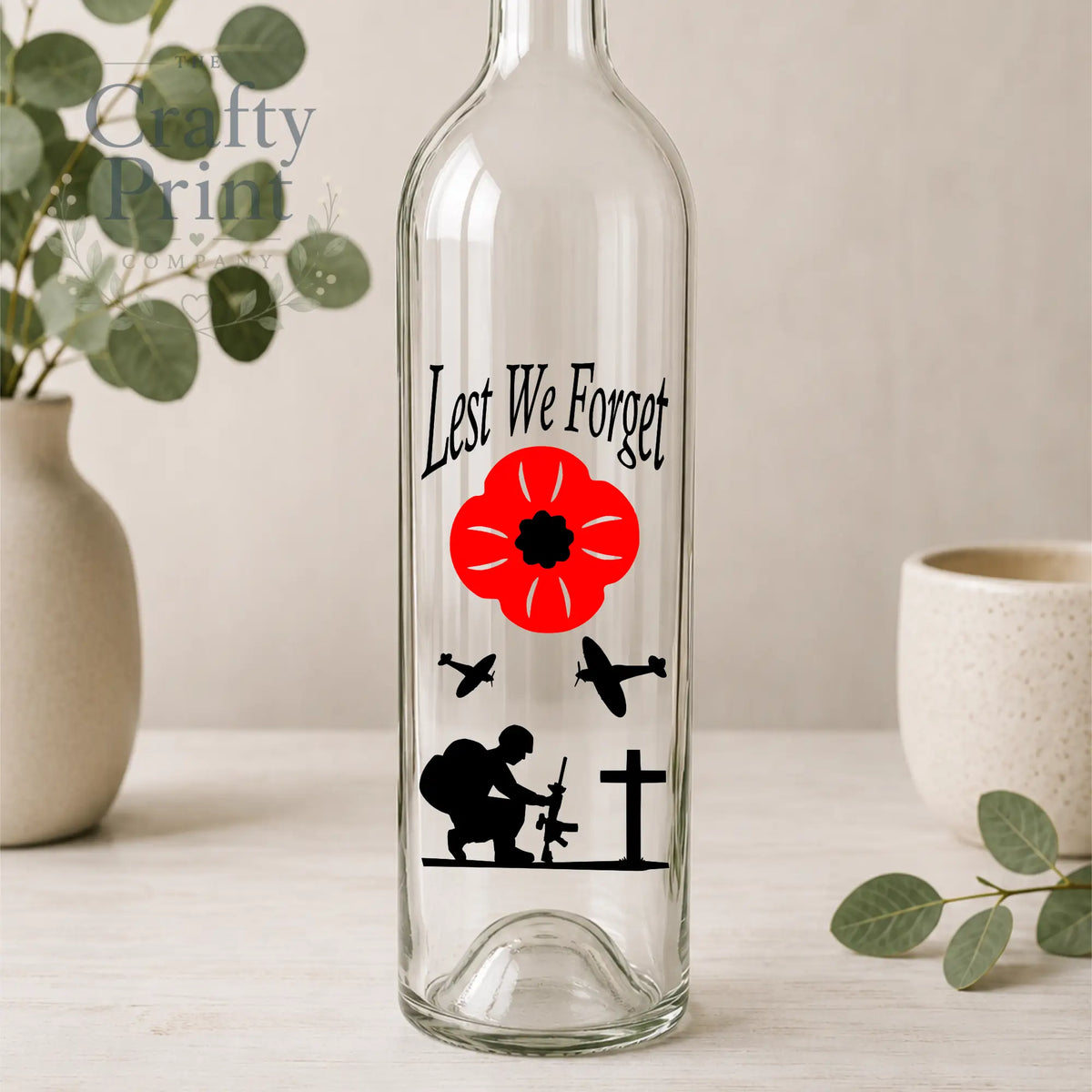 Lest we forget V2 Bottle Vinyl Decal
