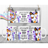 Life is short Hug your Pup Corgi Mug - White Handle & Inner