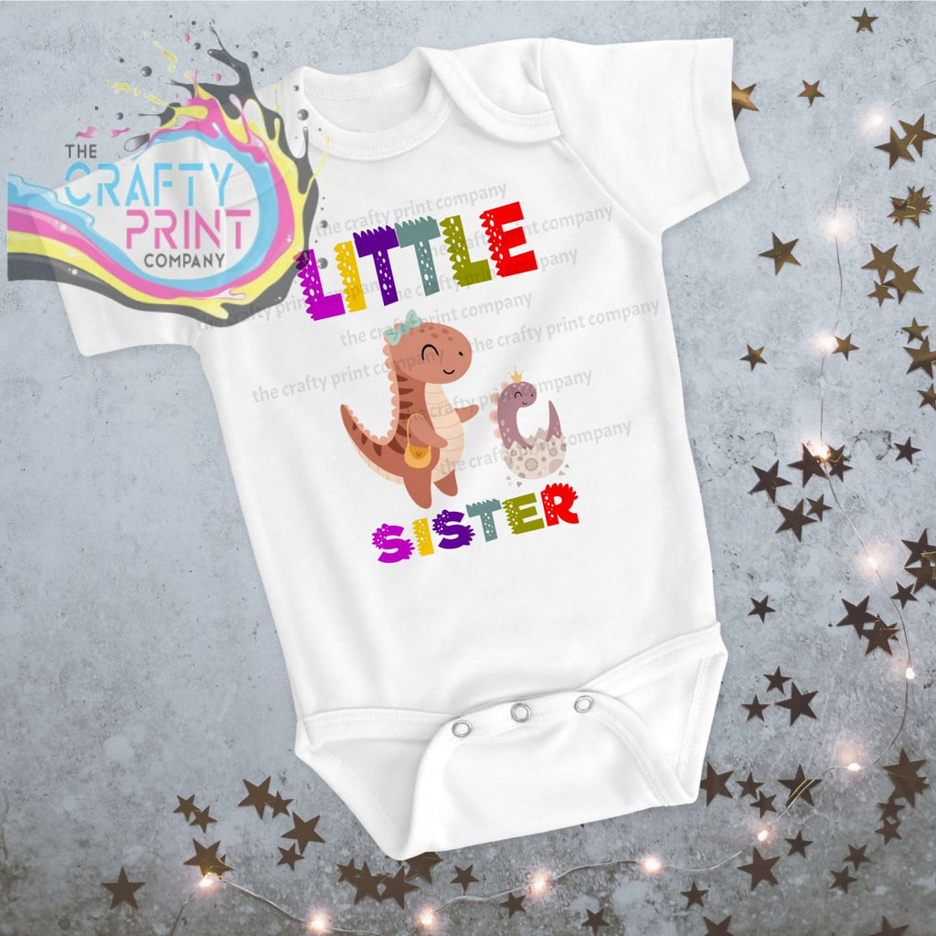 Little Sister Dinosaur Baby Vest - One - Pieces