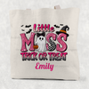 Personalised Little Miss Trick or Treat Cotton Re-usable Tote Bag