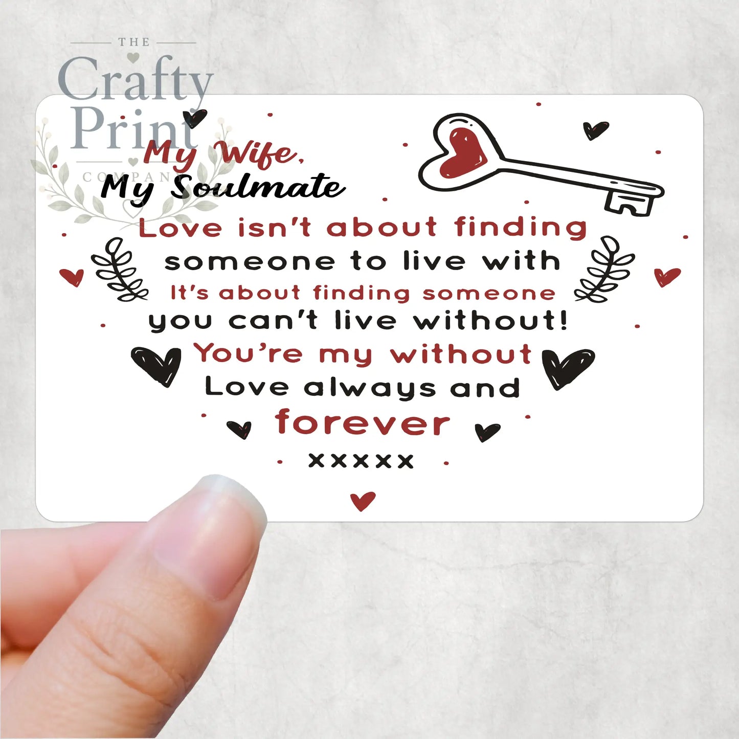 Love isn’t about finding someone to live with Card