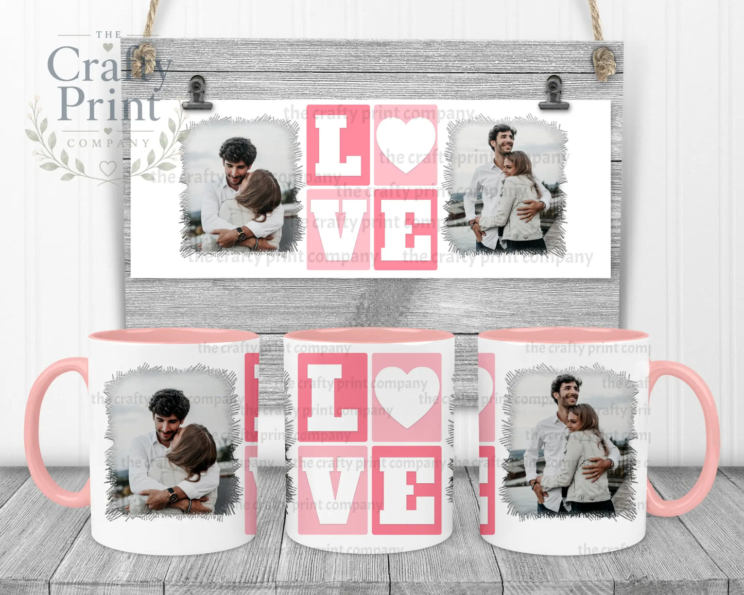 Love Photos Mug - Pink Handle & Inner - Mugs