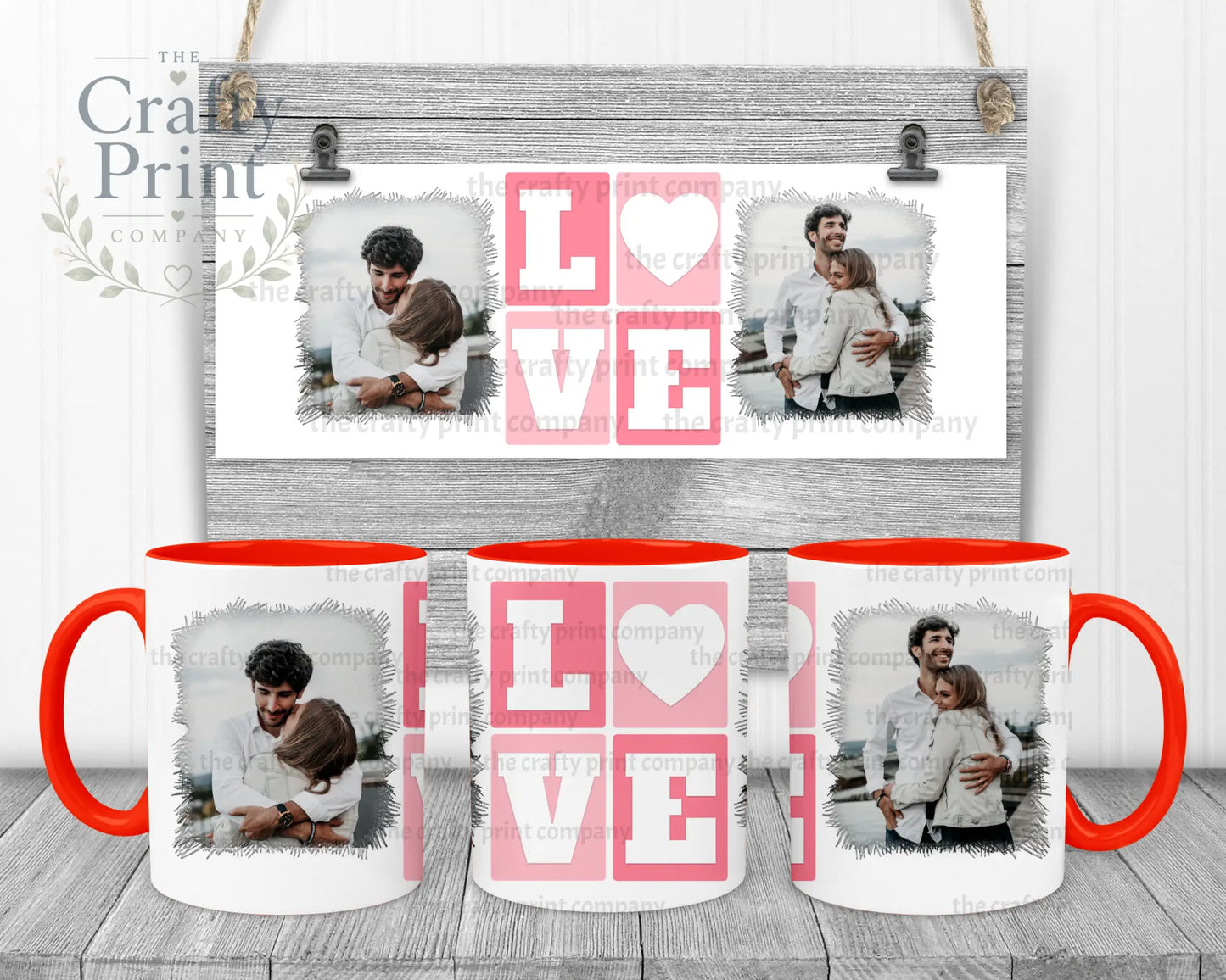 Love Photos Mug - Red Handle & Inner - Mugs