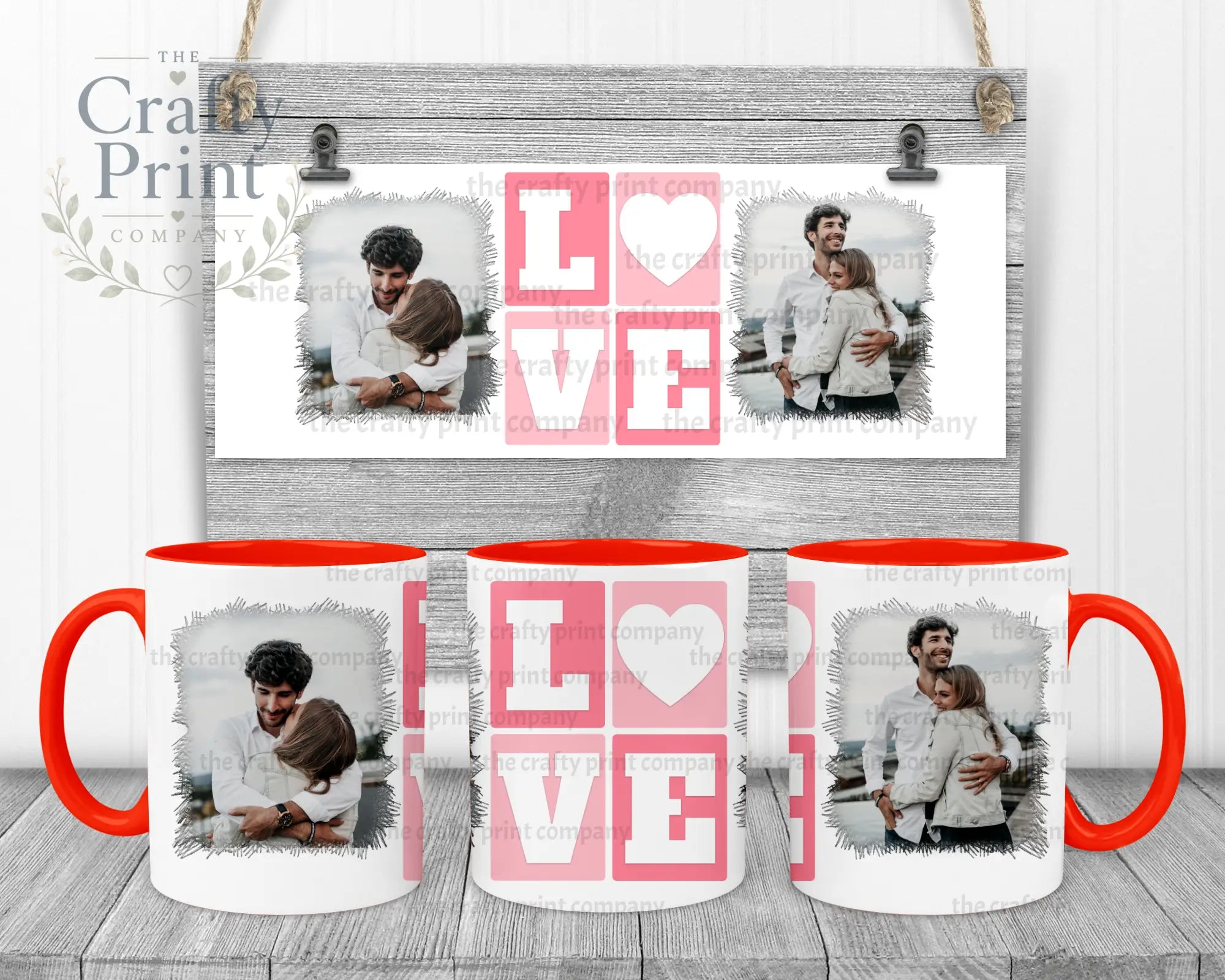 Love Photos Mug - Red Handle & Inner - Mugs